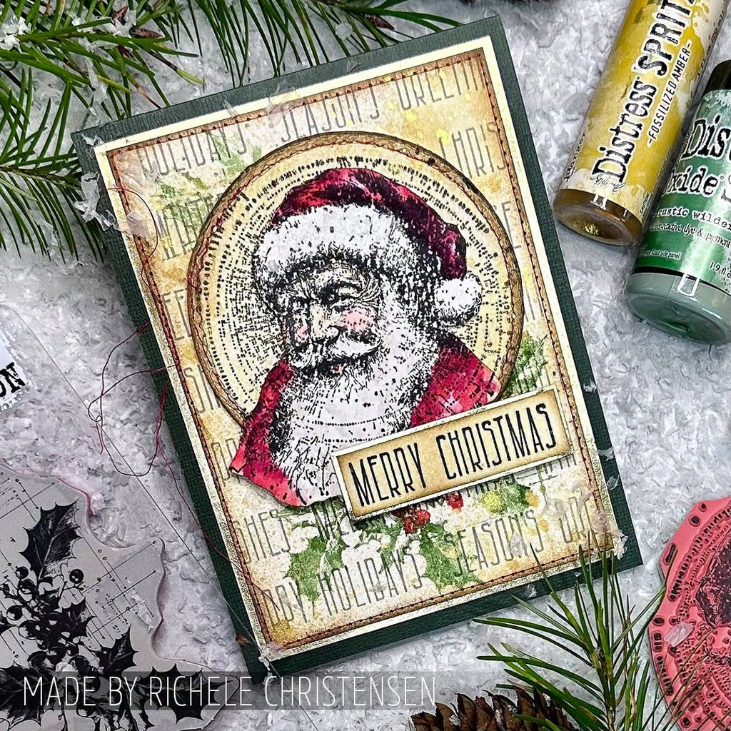 Stampers Anonymous - Tim Holtz Festive Schematic Cling Stamps - CMS502