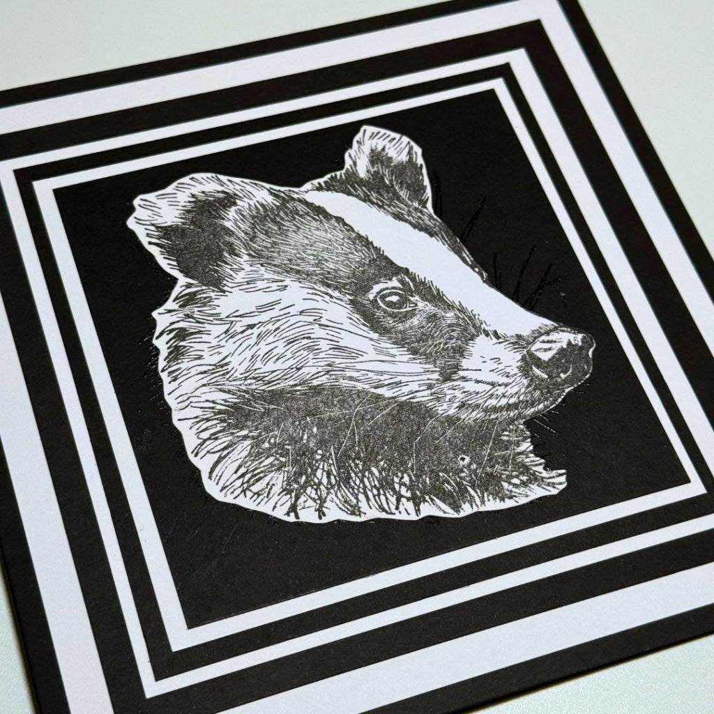 IndigoBlu - Winter Badger A6 Red Rubber Stamp - IND1382