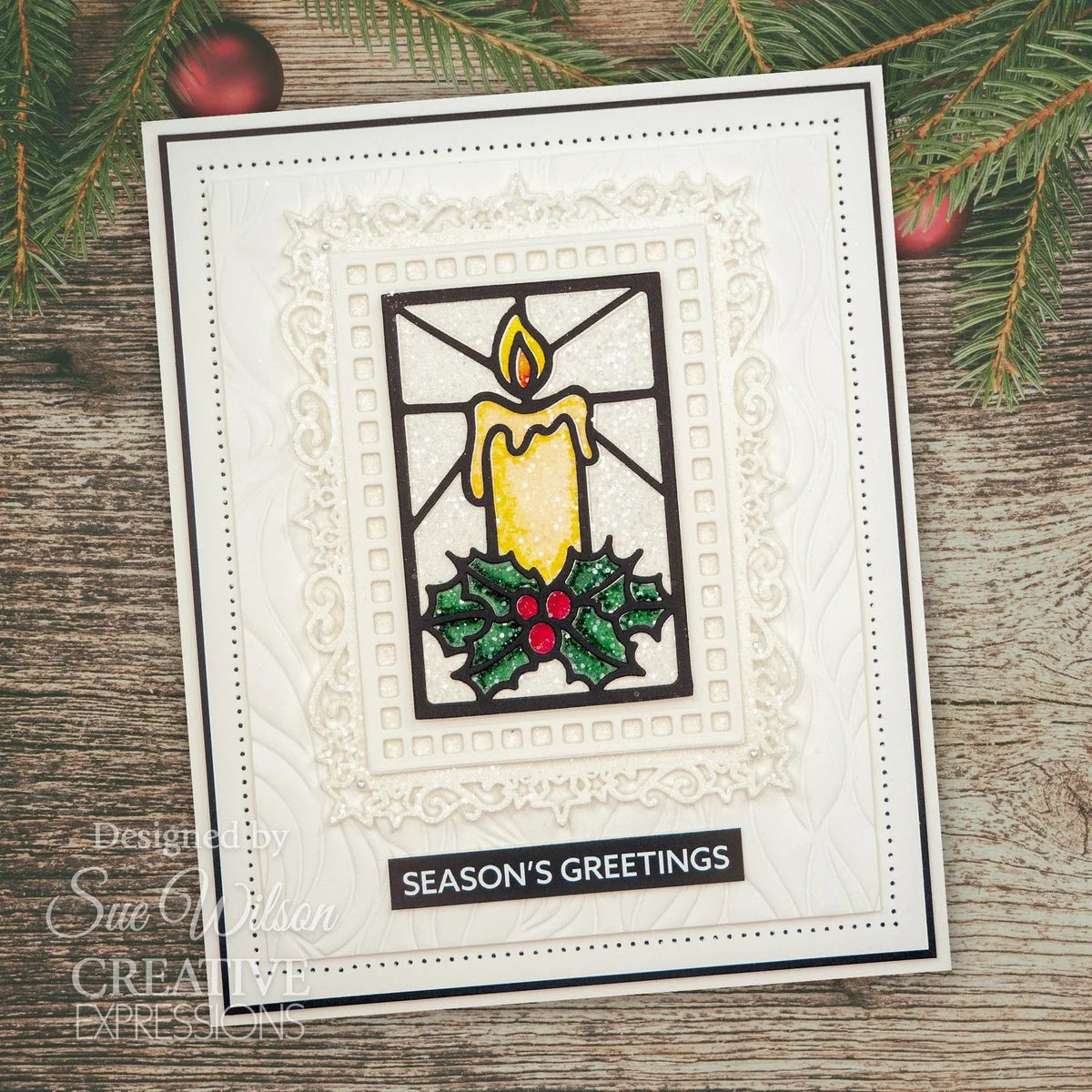 Creative Expressions • Festive Craft Die Stained Glass Candle