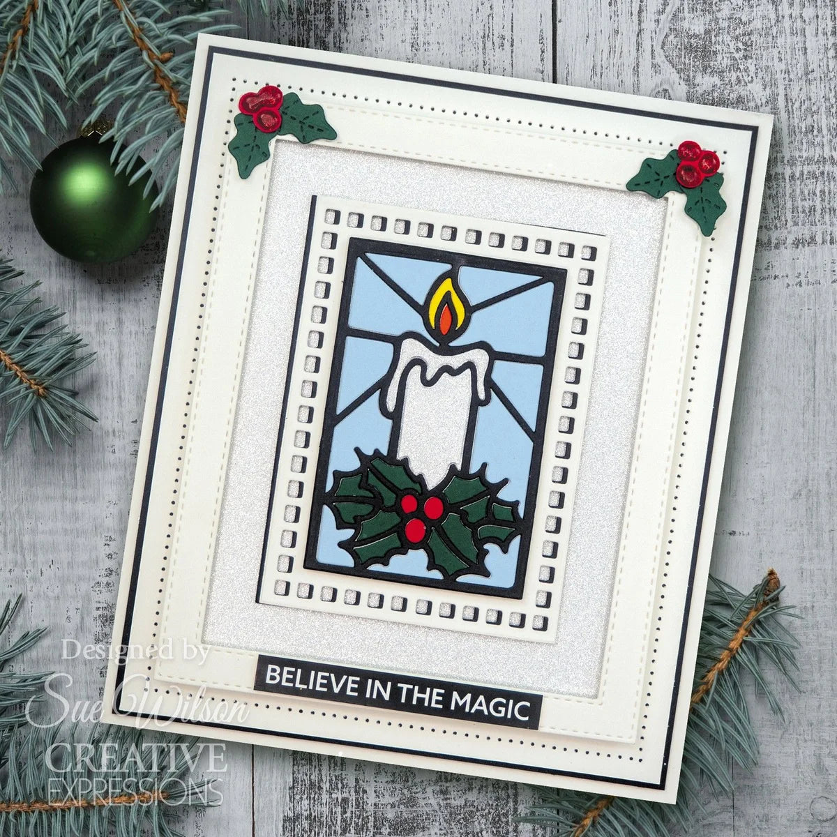 Creative Expressions • Festive Craft Die Stained Glass Candle