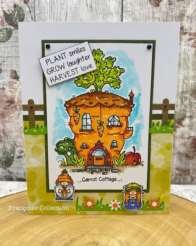 Woodware Carrot Cottage A6 Clear Stamp Set by Françoise Read