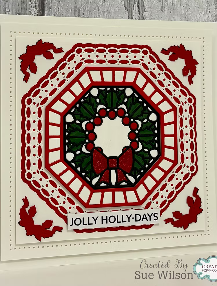 Creative Expressions - Holly Wreath Octagon Dies by Sue Wilson - CEDSW0068