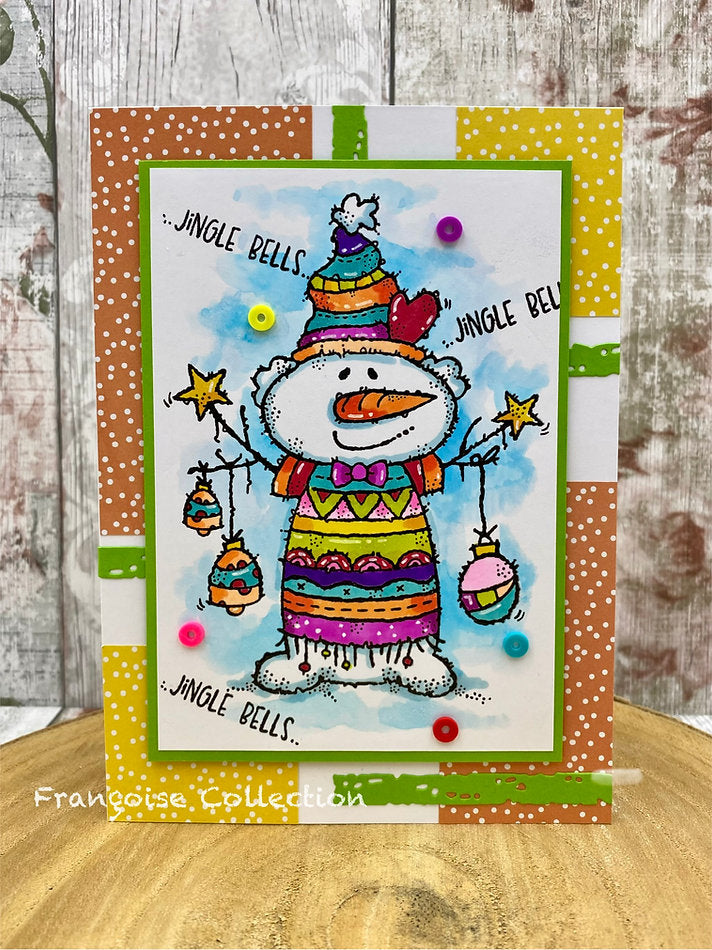 Woodware - Funky Snowman A6 Clear Stamp Set By Françoise Read - WFRS0163