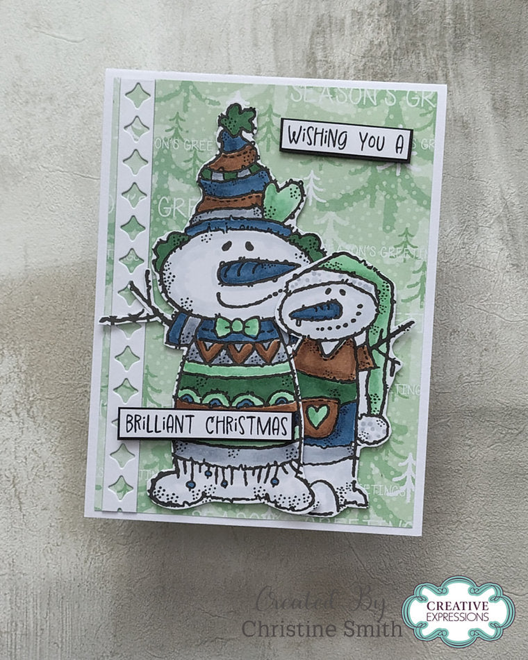 Woodware - Funky Snowman A6 Clear Stamp Set By Françoise Read - WFRS0163