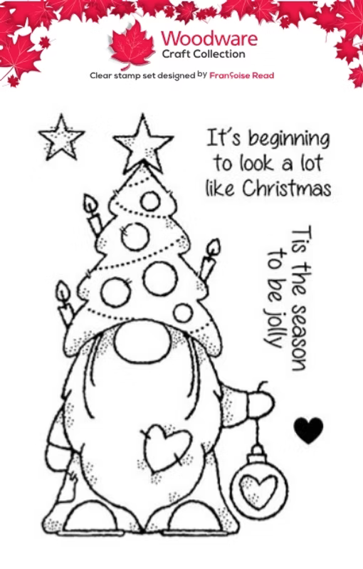 Woodware Tree Gnome A6 Clear Stamp Set by Françoise Read