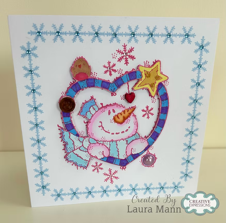 Woodware Snowman Heart A6 Clear Stamp Set by Françoise Read
