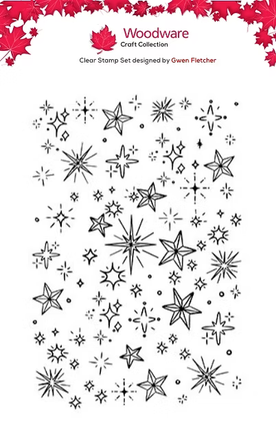 Woodware - Celestial Star Background A6 Clear Stamp Set By Gwen Fletcher -WGFS015