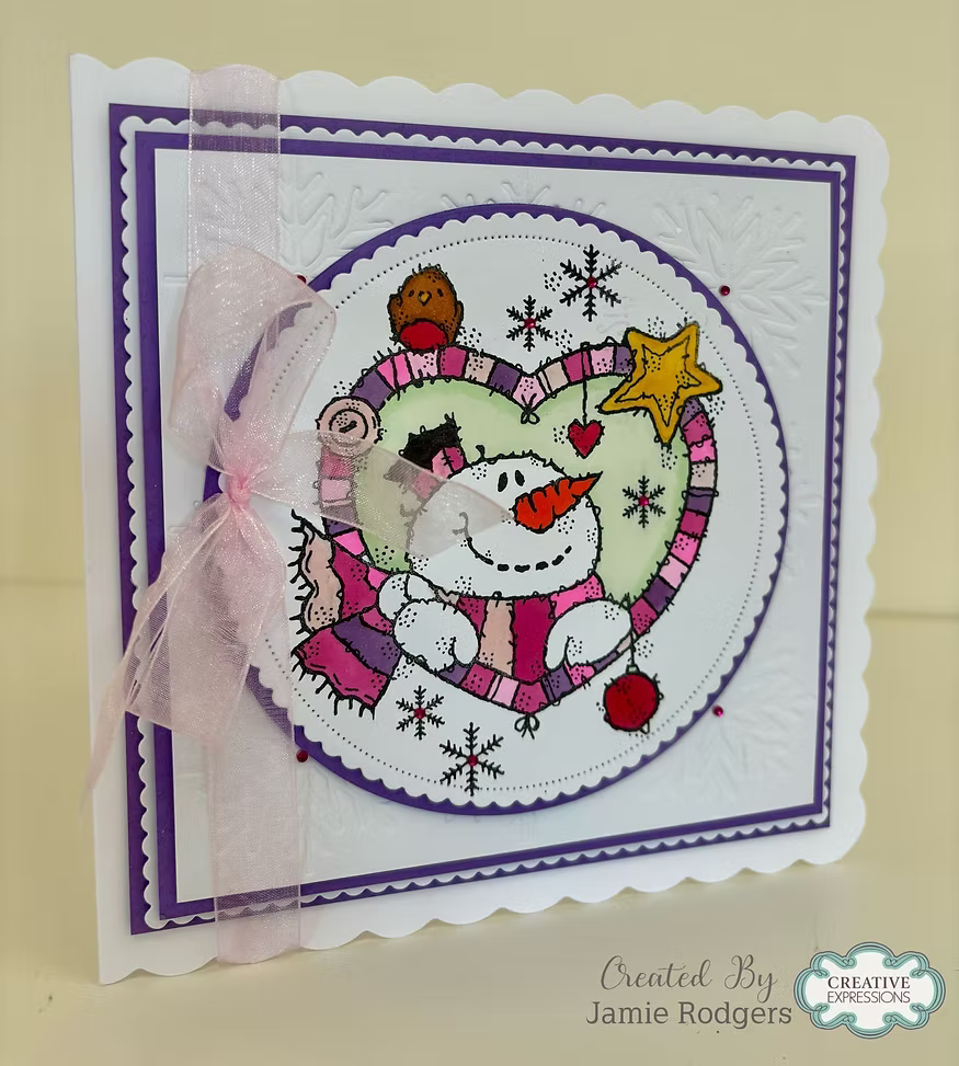 Woodware Snowman Heart A6 Clear Stamp Set by Françoise Read