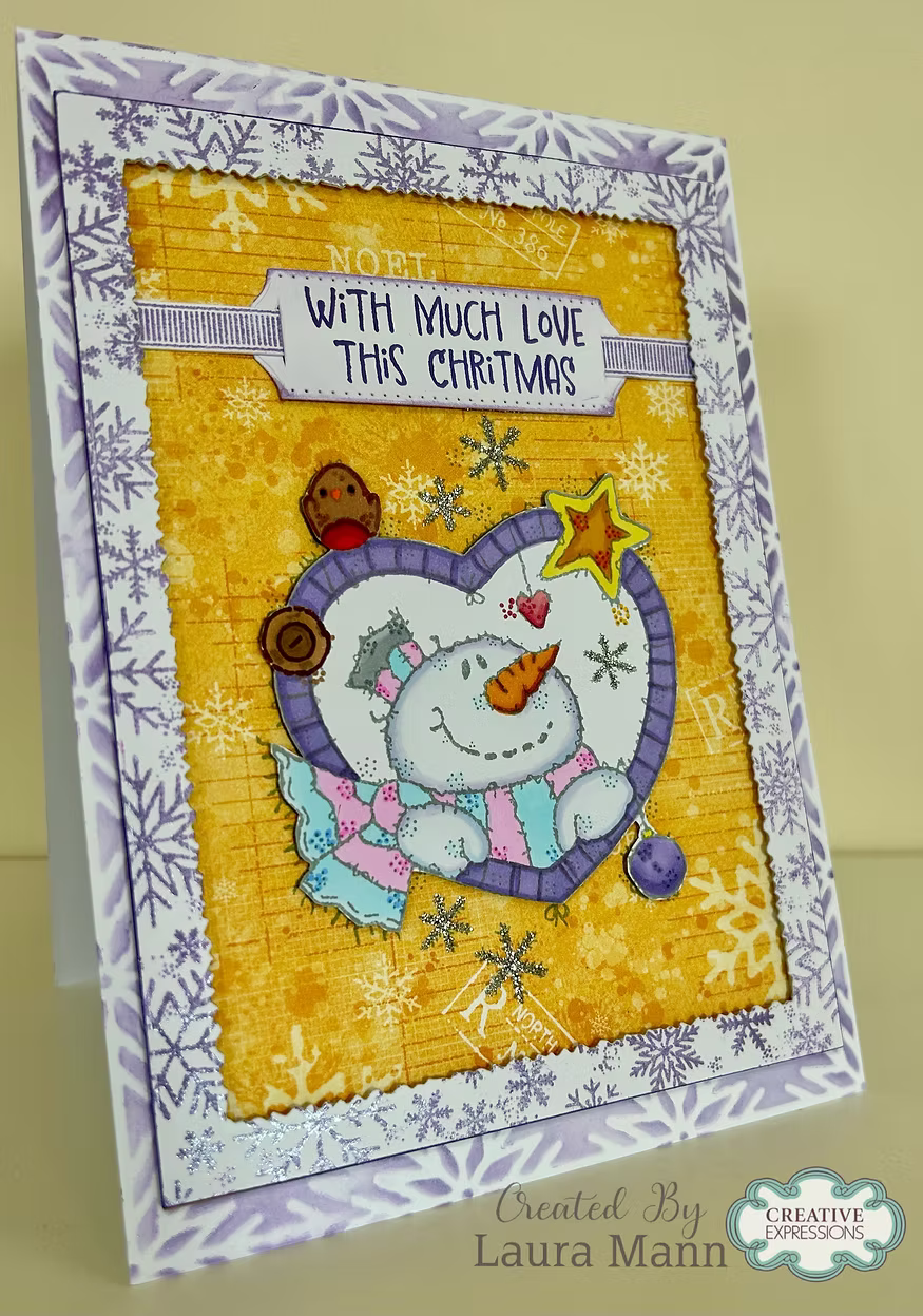 Woodware Snowman Heart A6 Clear Stamp Set by Françoise Read