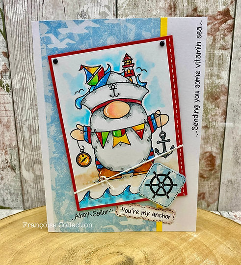 Woodware Ahoy Captain A6 Clear Stamp Set By Françoise Read