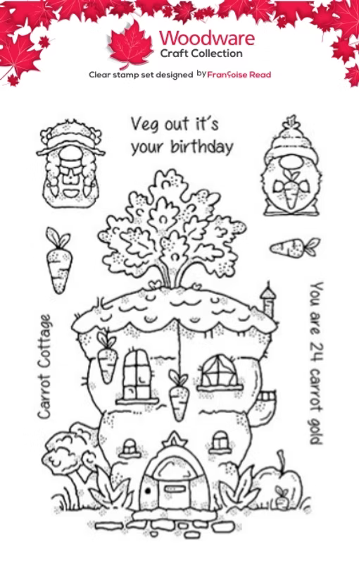 Woodware Carrot Cottage A6 Clear Stamp Set by Françoise Read