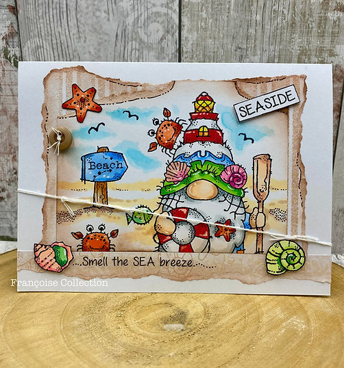 Woodware Lighthouse Gnome A6 Clear Stamp Set By Françoise Read