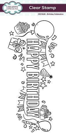 Creative Expressions - Birthday Celebration DL Clear Stamp - CECS026