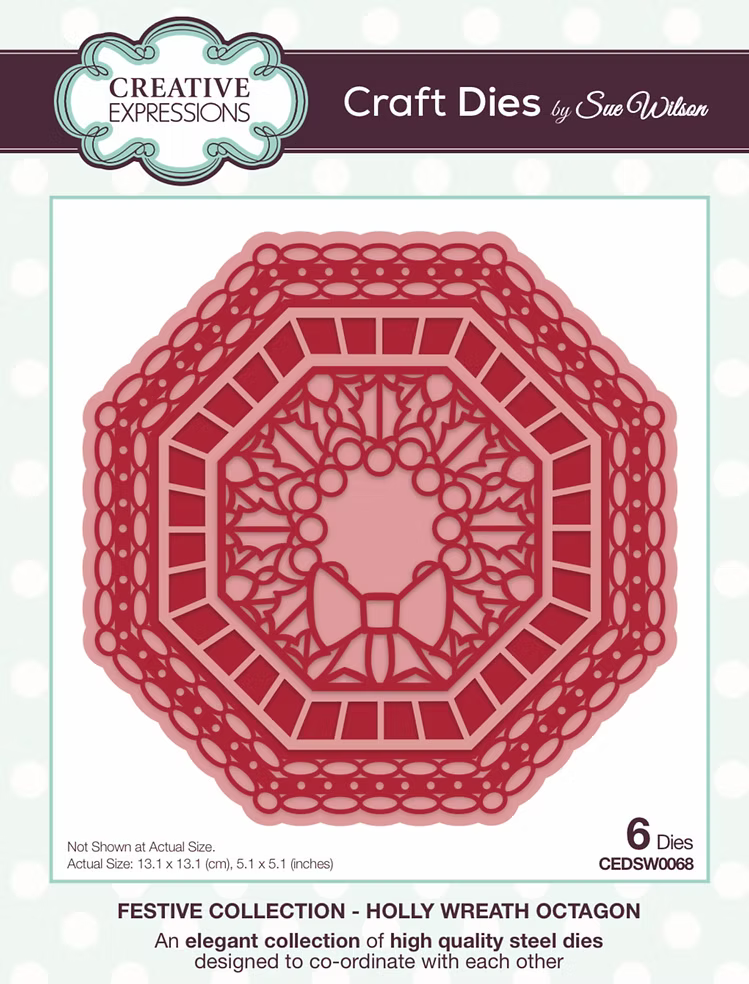 Creative Expressions - Holly Wreath Octagon Dies by Sue Wilson - CEDSW0068