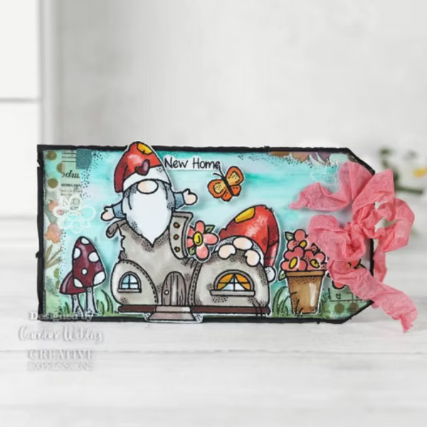 Woodware Gnome Shoe Gnome A6 Clear Stamp Set by Françoise Read