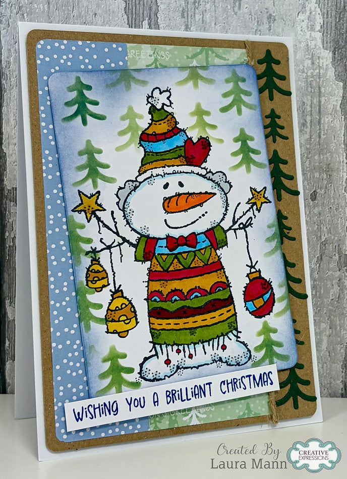 Woodware - Funky Snowman A6 Clear Stamp Set By Françoise Read - WFRS0163