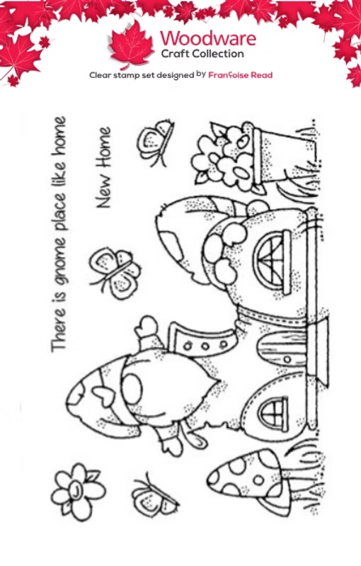 Woodware Gnome Shoe Gnome A6 Clear Stamp Set by Françoise Read