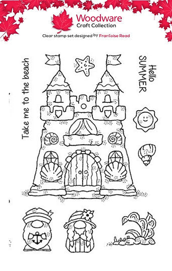 Woodware Sandcastle A6 Clear Stamp Set By Françoise Read