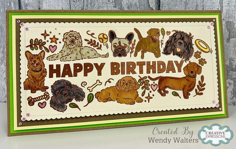 Creative Expressions - Birthday Dogs DL Clear Stamp - CECS021