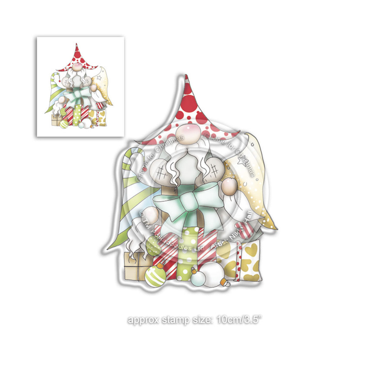 Christmas Gift Gnomes - Clear Polymer Stamp - PD7943