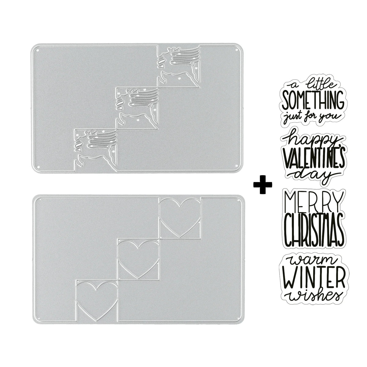Vaessen Creative -  Winter & Valentine's Day Clear Stamps & Dies Set by Katharina Tarta - KTC001