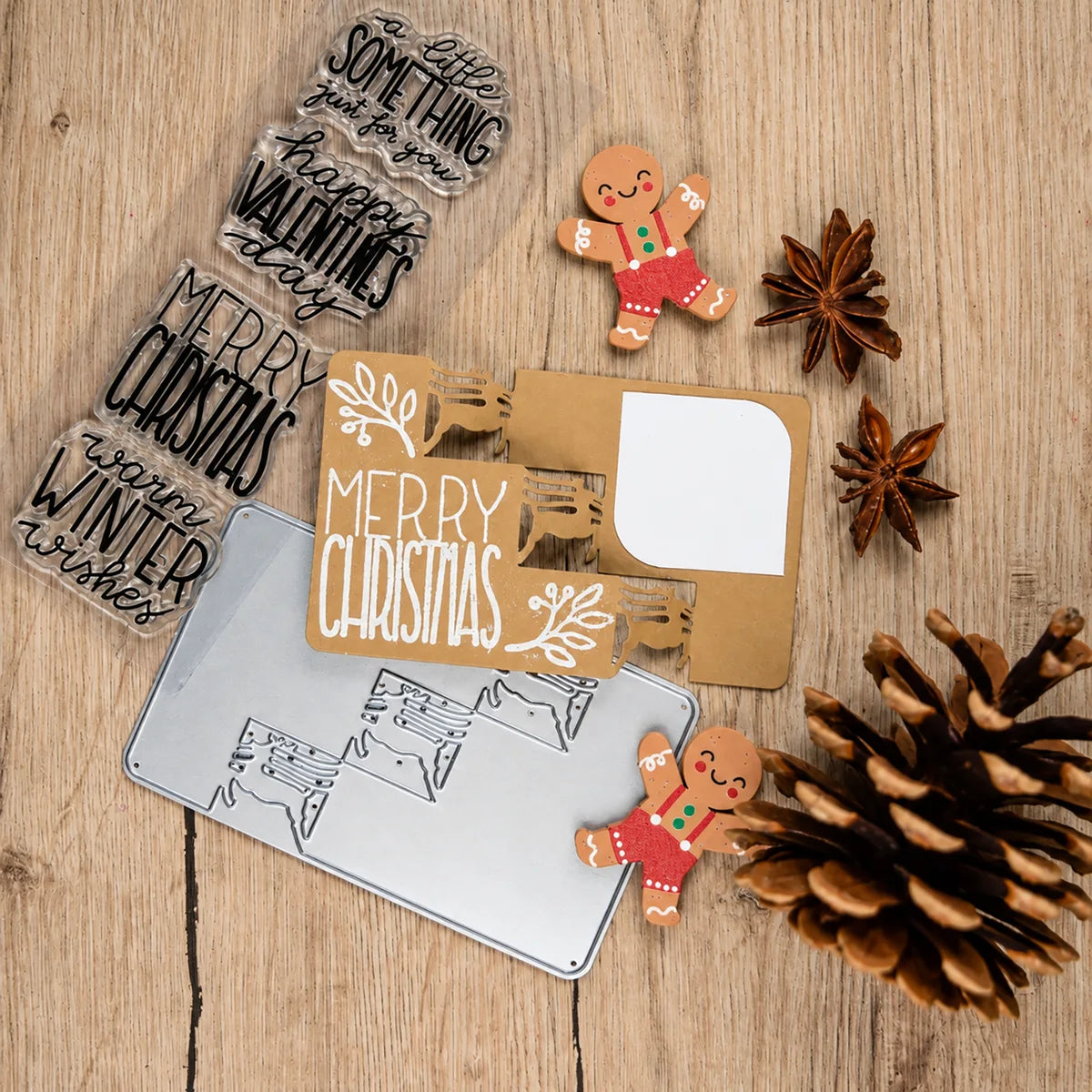 Vaessen Creative -  Winter & Valentine's Day Clear Stamps & Dies Set by Katharina Tarta - KTC001