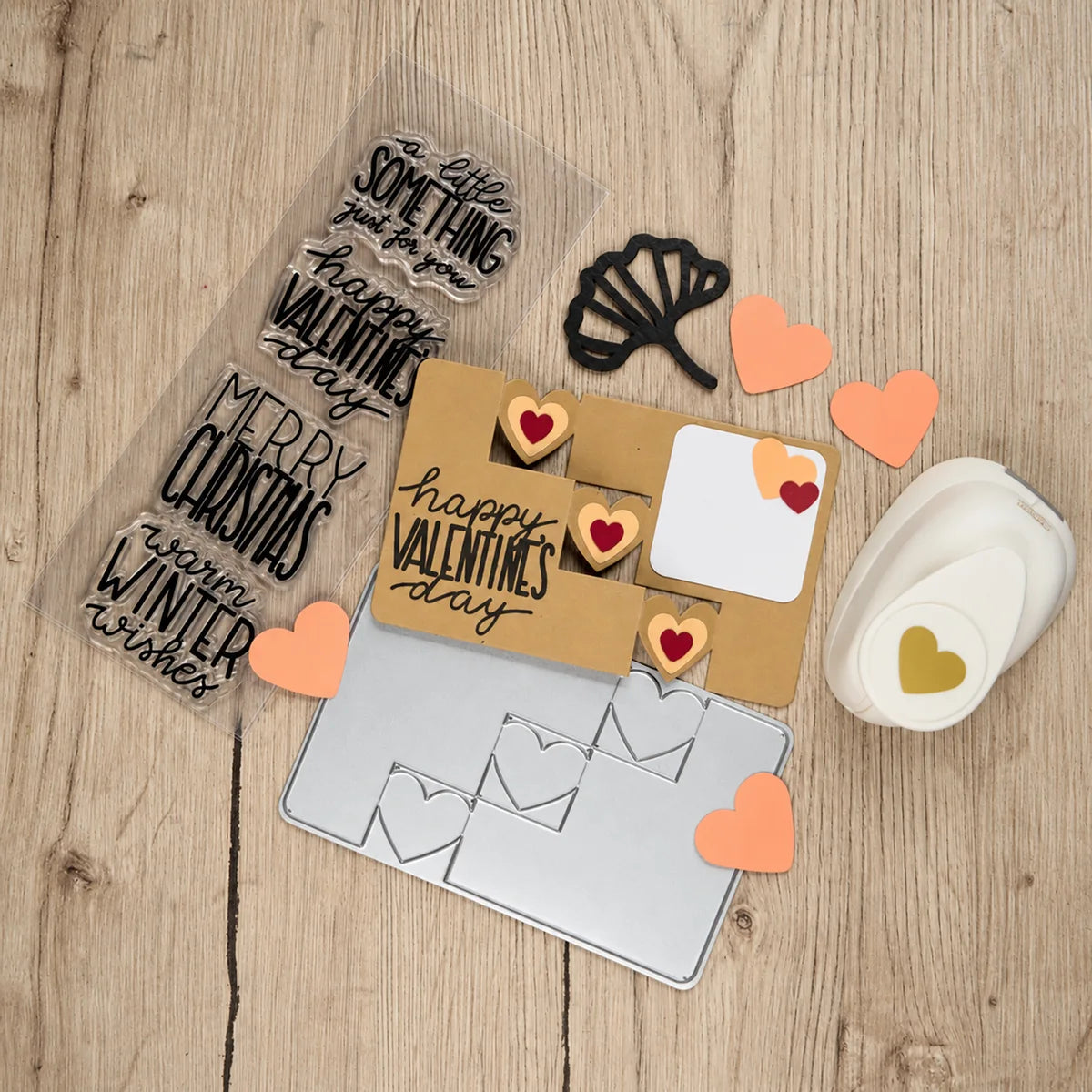 Vaessen Creative -  Winter & Valentine's Day Clear Stamps & Dies Set by Katharina Tarta - KTC001