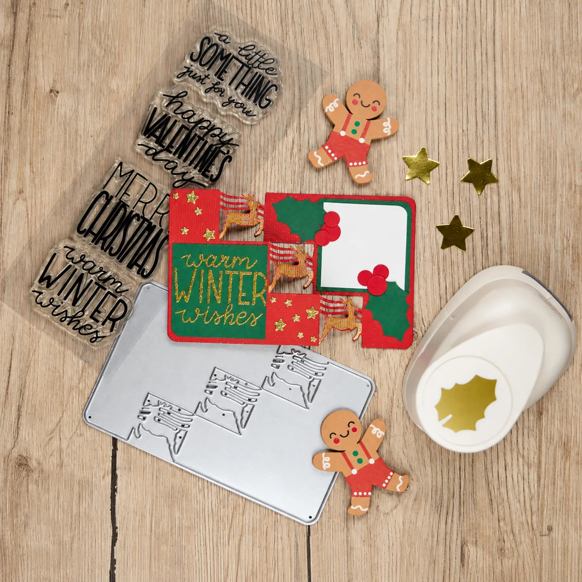 Vaessen Creative -  Winter & Valentine's Day Clear Stamps & Dies Set by Katharina Tarta - KTC001