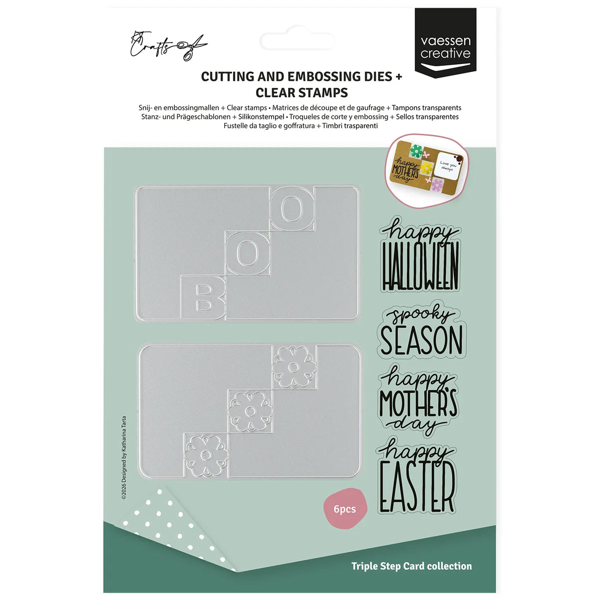 Vaessen Creative - Easter & Halloween Clear Stamps & Dies Set by Katharina Tarta - KTC003