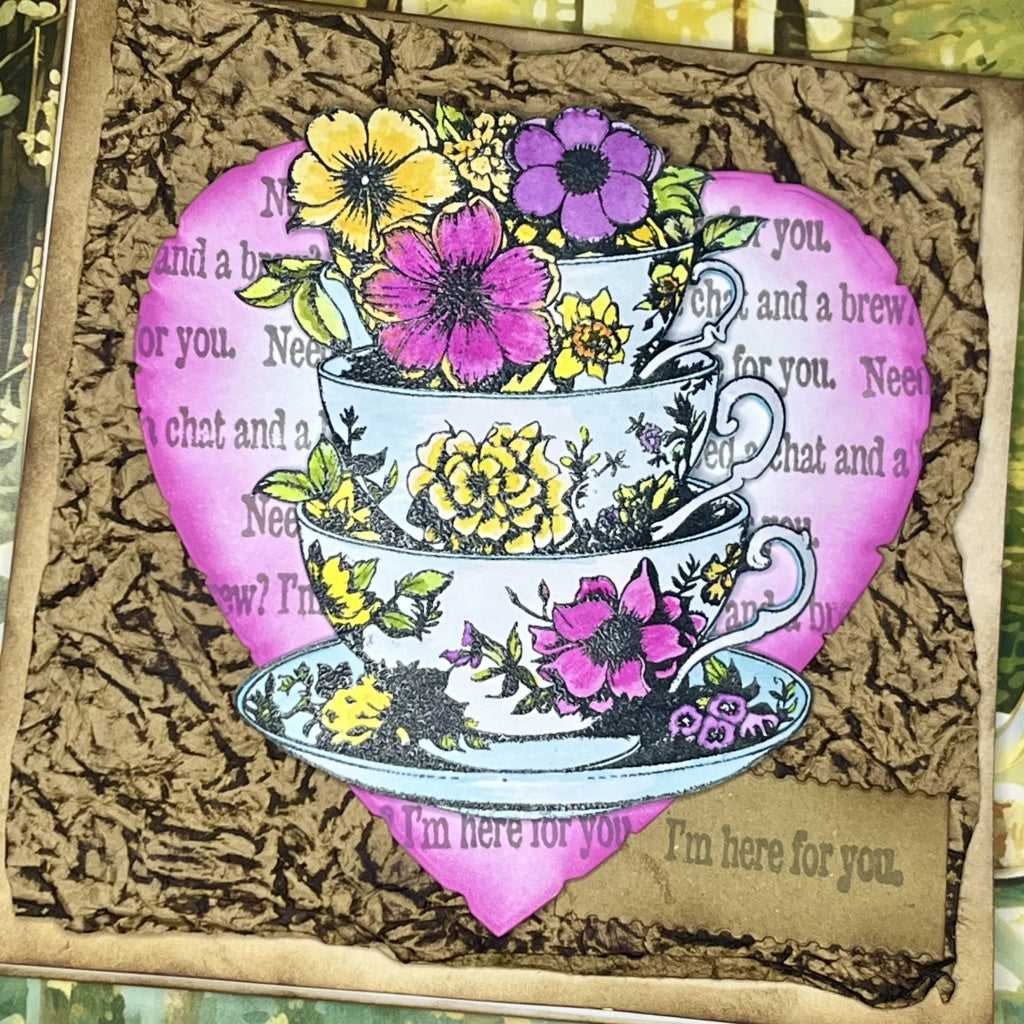 IndigoBlu - Time for Tea A6 Red Rubber Stamp - IND1254