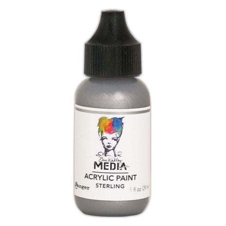 Dina Wakley Media Acrylic Paint Sterling, 1oz -SKU: MDQ54153