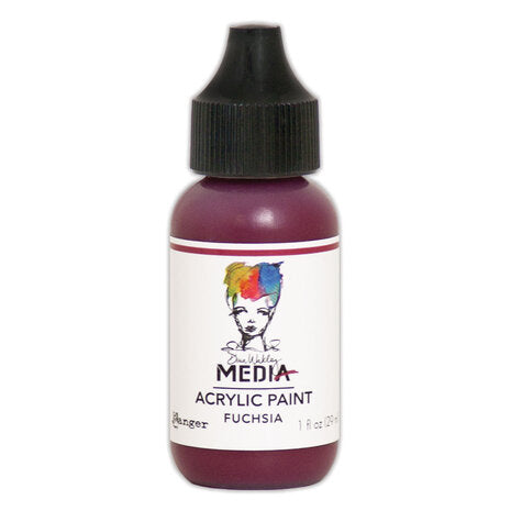 Dina Wakley MEdia Acrylic Paint Fushia, 1oz - SKU: MDQ54009