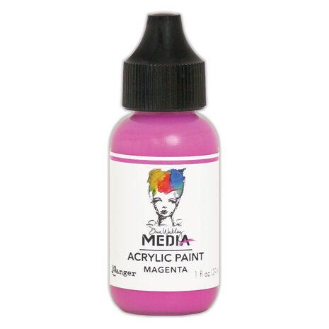 Dina Wakley MEdia Acrylic Paint Magenta, 1oz - SKU: MDQ54047