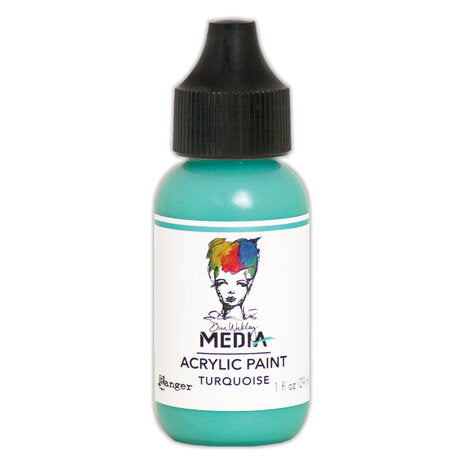 Dina Wakley MEdia Acrylic Paint Turquoise, 1oz - SKU: MDQ54108