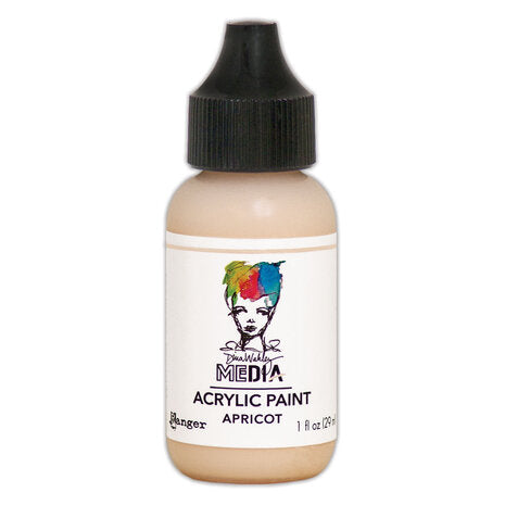 Dina Wakley Media Heavy Body Acrylic Paint Apricot, 1oz - SKU: MDQ65586