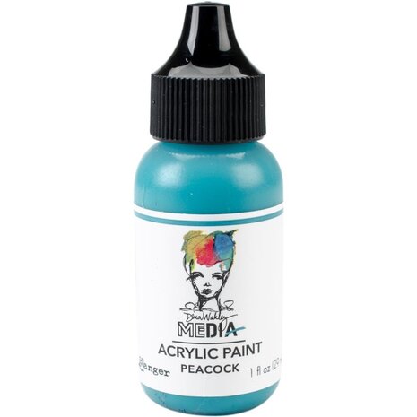 Dina Wakley Media Acrylic Paint Peacock, 1oz - SKU: MDQ59851