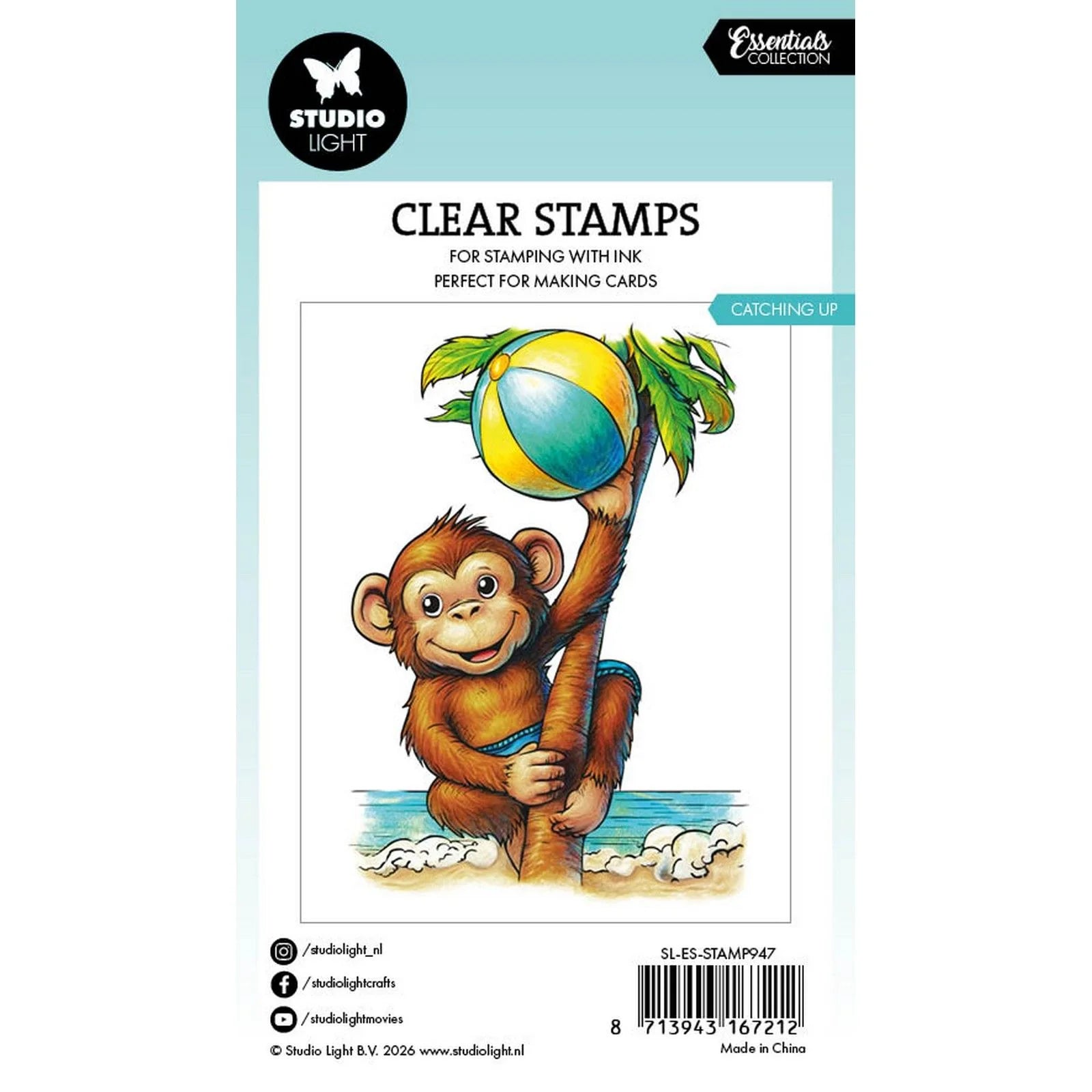 Essentials Clear Stamps Catching Up Monkey