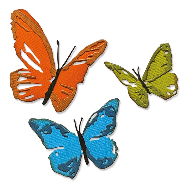 Sizzix Thinlits Die Set 3PK - Brushstroke Butterflies by Tim Holtz - SKU: 665848