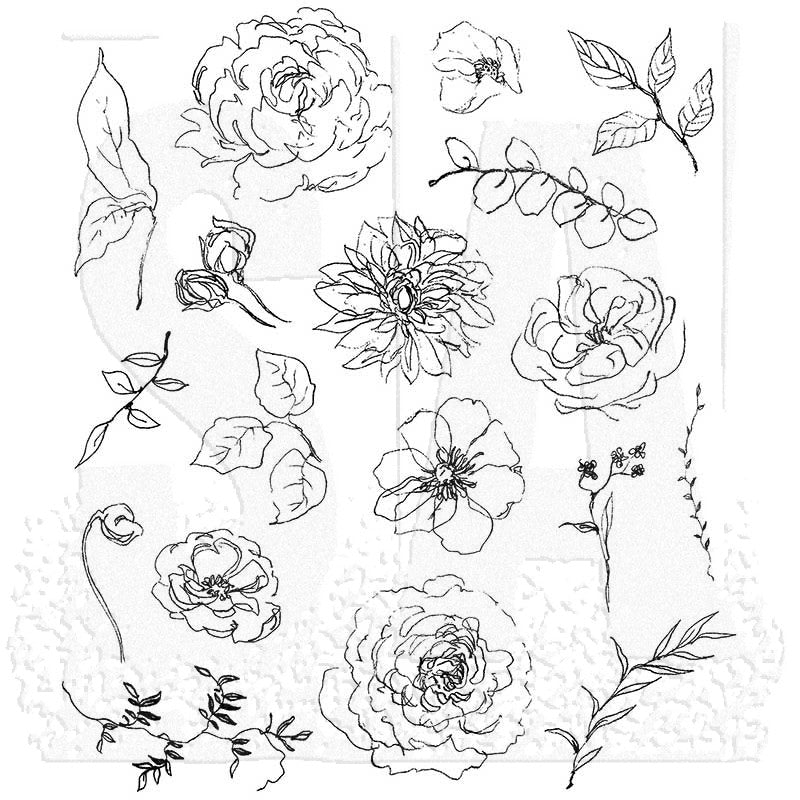 Tim Holtz Cling Mounted Stamps: Floral Elements - SKU: CMS445