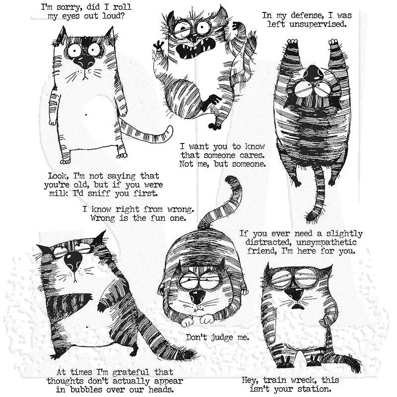 Tim Holtz Cling Mounted Stamps: Snarky Cat - SKU: CMS392