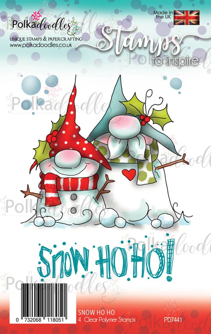 Gnome-men Snow Ho ho clear Polymer stamp set